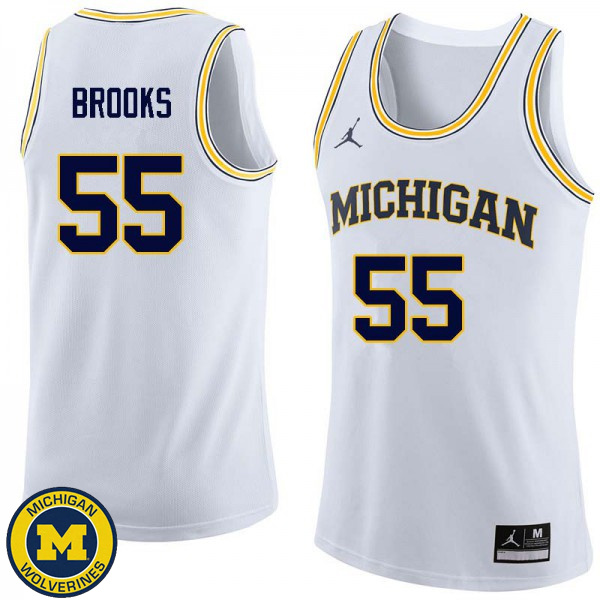 Men Michigan Wolverines #55 Eli Brooks White College Basketball Jersey 582217-749